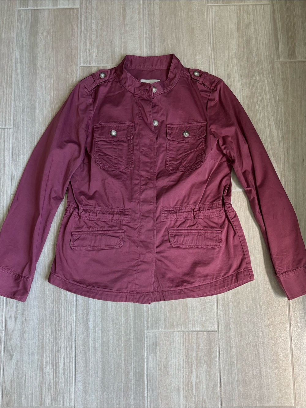 LOFT NWT Size Small Wine Utility Jacket with Front Pockets